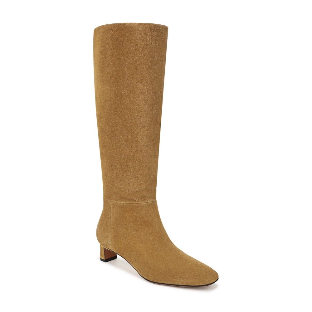 Vince Harlan Women’s Knee High Boot Tan Suede Size 7.5 NWT Wide Calf